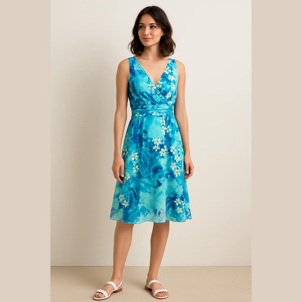 George floral sleeveless dress fully lined rear zipper Woman’s 16